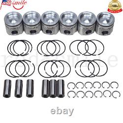 Set of 6 Industrial Performance STD Size Piston withPins Rings For Cummins 6.7 QSB