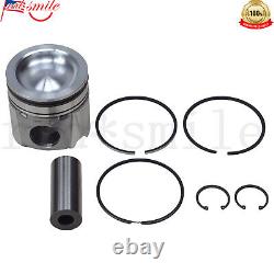 Set of 6 Industrial Performance STD Size Piston withPins Rings For Cummins 6.7 QSB